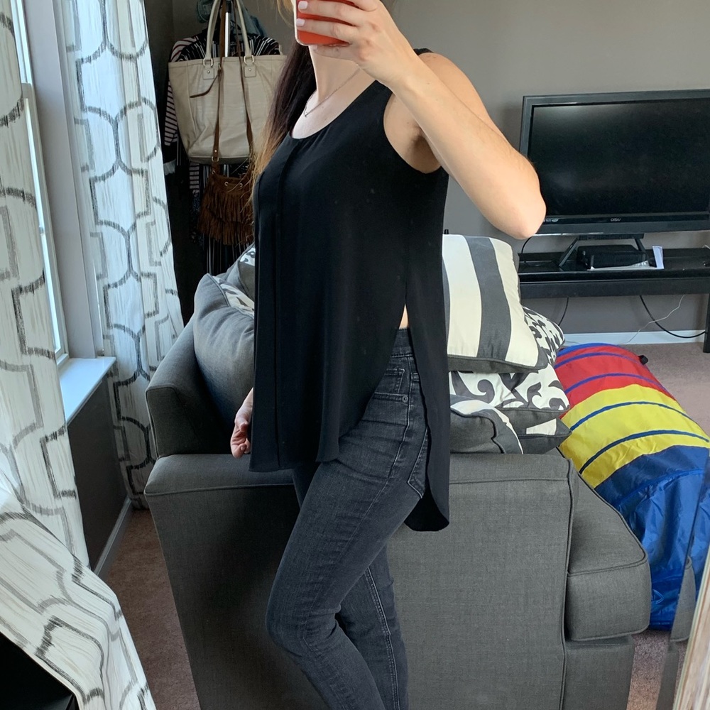 EUC Black Side Slit Express Cami XS